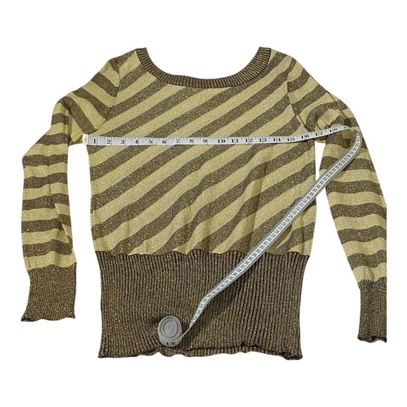 VINTAGE Daytrip Women's Striped Knit Metallic Sweater - Picture 6 of 9